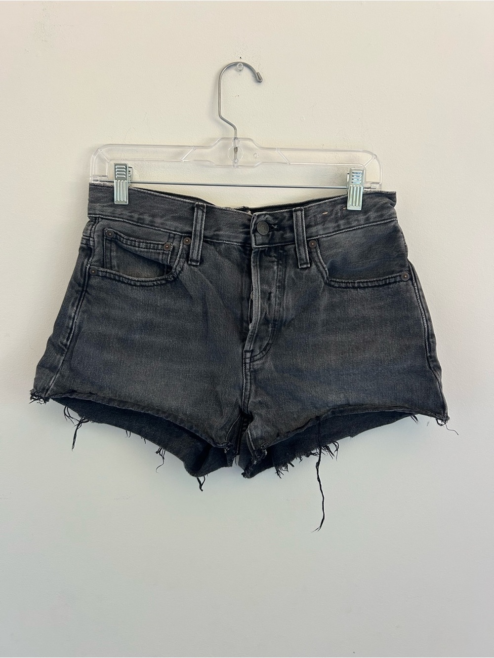 Madewell Black Washed Denim Cutoff Shorts